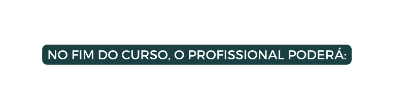 No fim do curso o profissional poderá